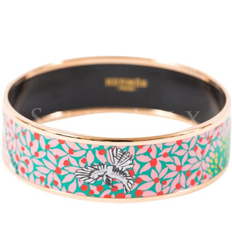 hermes dans un jardin anglais bracelet|HERMES Enamel Printed Narrow Dans Un Jardin .